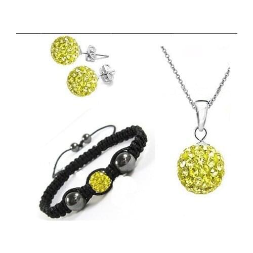 Free shipping hotsaleuhwq Disco Ball Beads Set Bracelet Earring fasion women Gift jewelry Ndt35e crystal