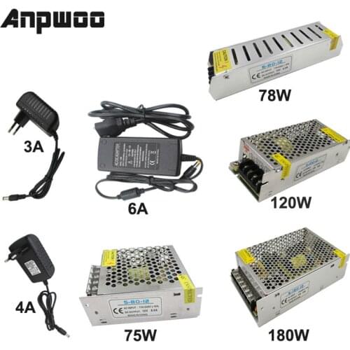 ANPWOO Won 12V 2A 3A 6A 6.5A 10A 15A 25A 30A 33A DC Switch Switching 24W 75W 120W 180W 300W 360W 400W Power Supply Driver