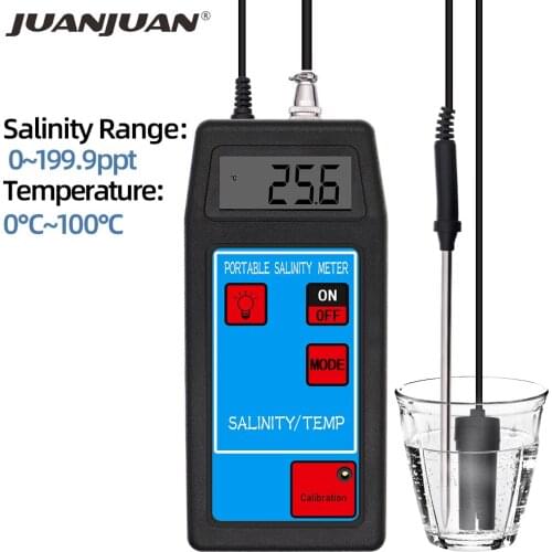 ST-8425 Digital Salinity Temp Meter Tester with probe Water Quality Measure Tool for aquarium Swimming pool lab Seawater 40%off