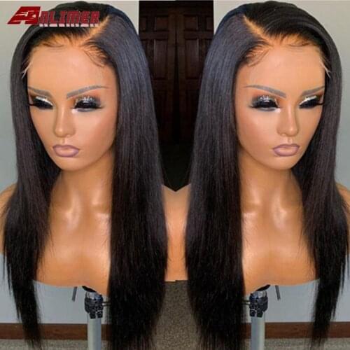 Long Straight 13x4 Lace Frontal Human Hair Wigs With Baby Hair 5*5 PU Silk Base Wig Natural Hairline Bleached Knots Side Part