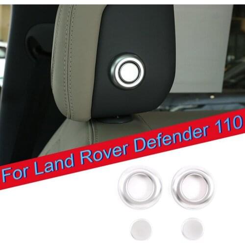 For Land Rover Defender 110 2020 Car styling ABS Chrome Head pillow Adjustment Button Cover Trim For Defender 90 Car Accessories