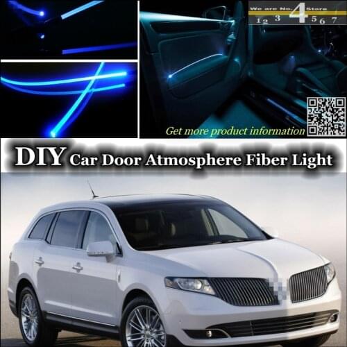 For Lincoln MKT Town Car Livery Hearse interior Ambient Light Tuning Atmosphere Fiber Optic Band Lights Inside Door Panel Refit