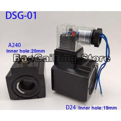 DSG-01 YUKEN Hydraulic Solenoid Valve Coil D24 A240 Inner Hole 19/20mm Length and Height 51mm
