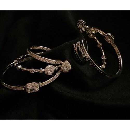 French vintage C-shaped ins circle earrings without pierced ears