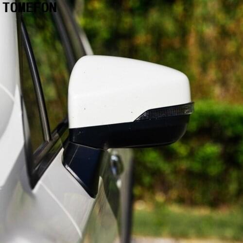 TOMEFON ABS Chrome Side Door Rear View Rearview Mirror Cover Exterior Trim 2pcs For Subaru XV Crosstrek Impreza 2017 2018 2019