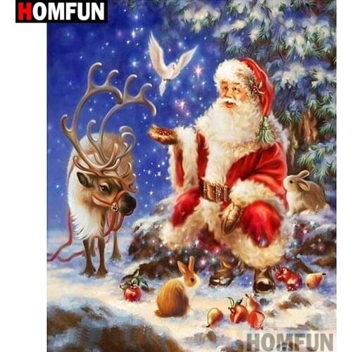 HOMFUN Full Square/Round Drill 5D DIY Diamond Painting "Santa Claus" Embroidery Cross Stitch 3D Home Decor Gift A11930