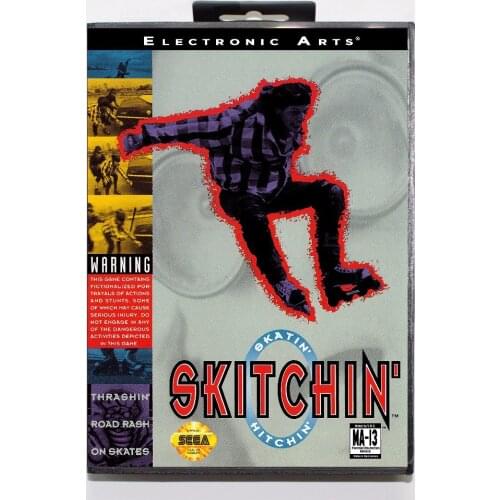 Skitchin' Game Cartridge 16 bit MD Game Card With Retail Box For Sega Mega Drive For Genesis