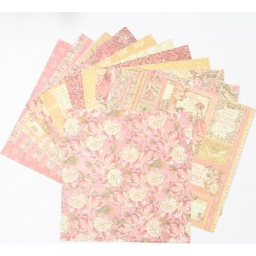 KLJUYP 12 Sheets New Flowers Scrapbooking Pads Paper Origami Art Background Paper Card Making DIY Scrapbook Paper Craft