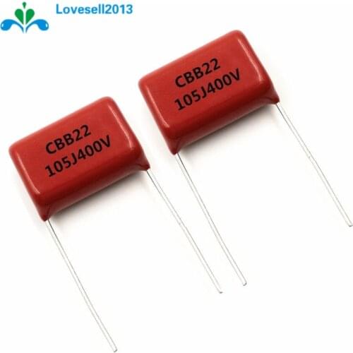 10PCS CBB22 Capacitor 400V 105J 1uF 400V/105J Pitch 20mm 22*14*7MM
