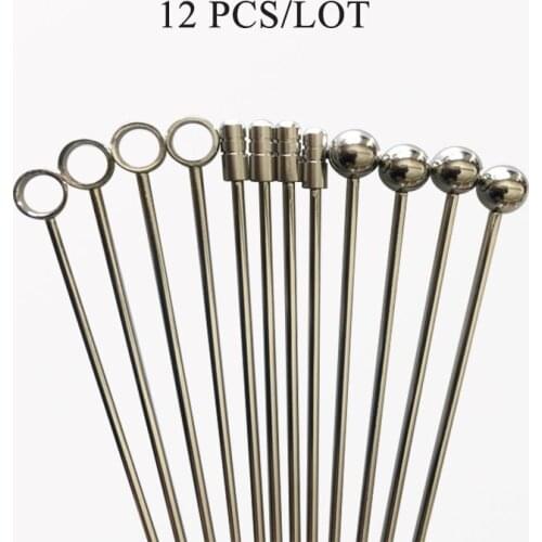 Wowshine Free Shipping 12pcs Cocktail Pick Stainless Steel Fruit Sticks Bar Tools Drink Stirring Sticks Martini Picks Party