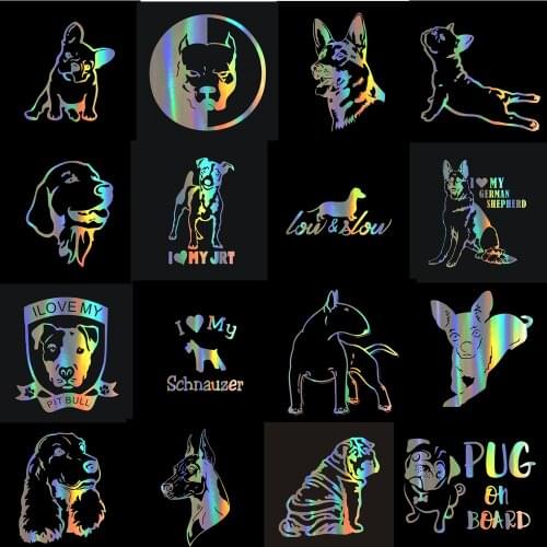 Cartoon Cute Dogs Car Sticker Series Pug Shepherd Dog Stickers Vinyl For Car Styling Body Window Stickers and Decals Decorations