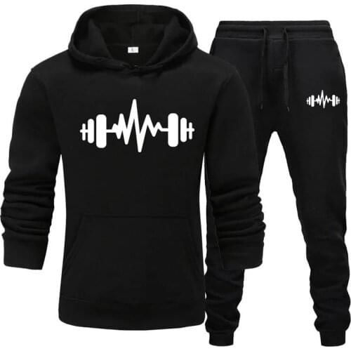 Track suit mens sports hooded mens hoodie suit casual track suit mens jacket + pants spring sweatshirt