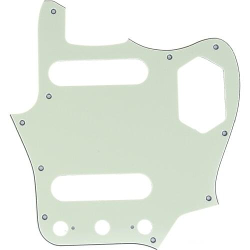 Musiclily Pro 10-Hole Guitar Pickguard for JPN Fender Japan Jaguar, 3Ply Mint Green