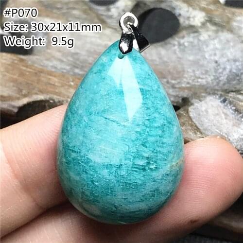 Top Natural Amazonite Beads Pendant Jewelry For Woman Man Gift Luck Crystal Silver 30x21x11mm Mozambique Water Drop Stone AAAAA