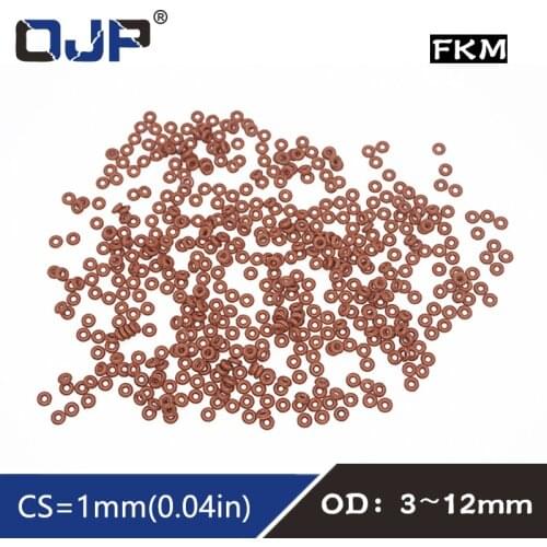 5PCS/lot Rubber Ring Brown FKM O ring Seal 1mm Thickness OD3/4/5/6/7/8/9/10/11/12mm Rubber O-Ring fkm Seal Gasket sealing Washer