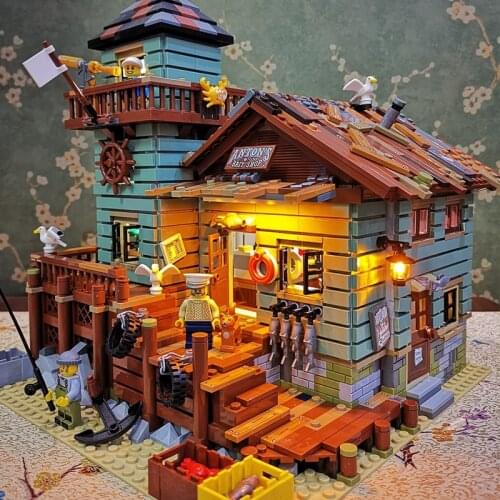 Fishermans Cottage Compatible with Building Street View Villa House Puzzle Assembled Wood Handmade DIY