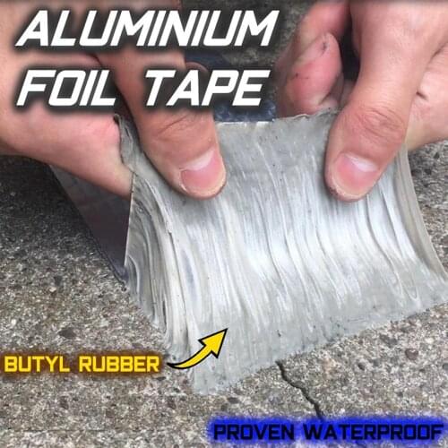 Aluminum Foil Butyl Rubber Tape Self Adhesive Waterproof for Roof Pipe Marine Repair JDH99