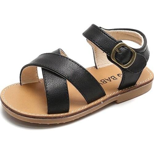Girls Sandals Baby Toddler Shoes Chaussure Fille Summer Childrens Beach Sandals British Soft Flat Kids Shoes Sapato Infantil