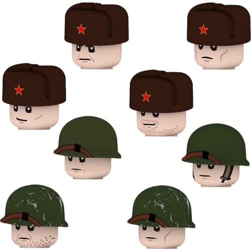 WW2 Soviet Union Army Infantry Soldiers Figures Building Blocks Military US Volunteer Soldier Weapon Guns Parts Mini Bricks Toys