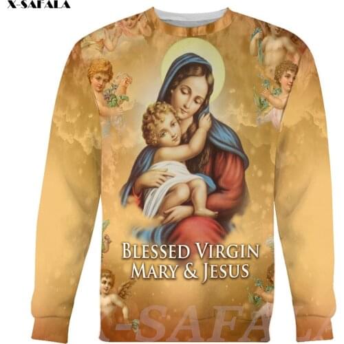 Guadalupe Virgin Mary Jesus 3D Printed Loose Sweatshirt Hoodie Harajuku Man Female Outwear Pullover Jersey Tops Hoody Streetwear
