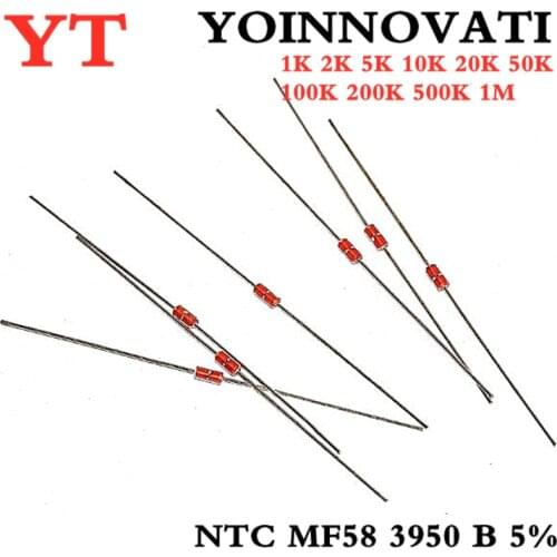 Thermal Resistor NTC MF58 3950 B 5% 1K 2K 5K 10K 20K 50K 100K 200K 500K 1M 1/2/3/5/10/K Ohm R Thermistor Sensor
