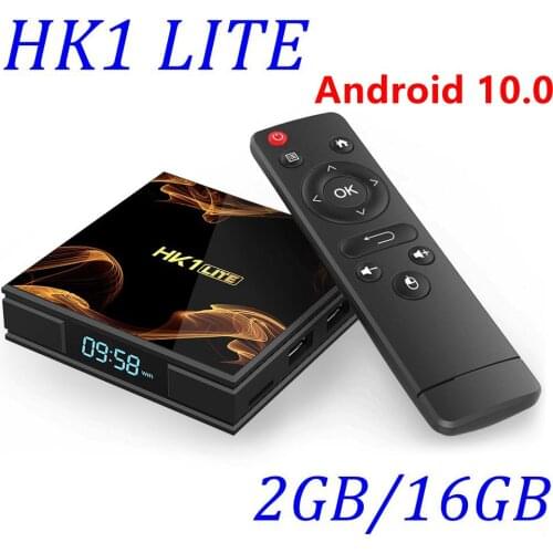 5pc HK1 Lite Android 10.0 TV Box Rockchip 3328A Quad Core 2GB DDR3 16GB 2.4G WiFi 4K UHD H.265 Smart Media Player SET TOP Box