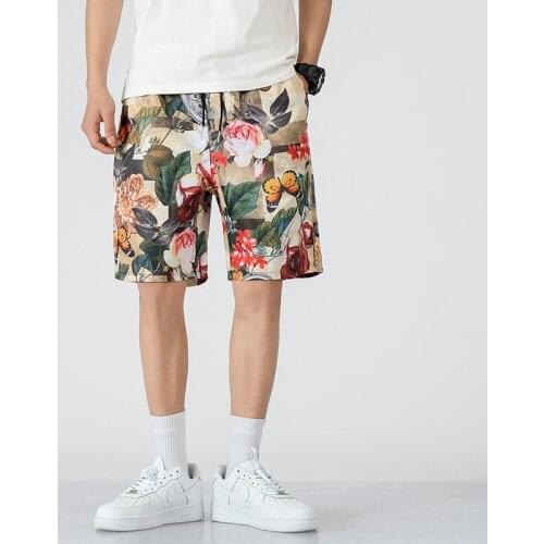 Streetwear Summer Casual Shorts Men Elastic Waist Harem Shorts Fashion Printing Knee Length Camouflage Beach Pants Mens 5xl-M