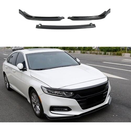 Bright Black Front Bumper 3-Stage Lip Spoiler Fit For HONDA Accord 2018-2020