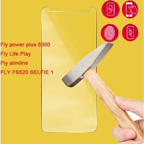 For Fly power plus 5000 FS520 SELFIE 1 Tempered Glass Protective Screen Protector For Life Play slimline Cover Glass Film