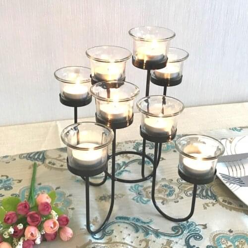 Iron Wrought Candle Holder Romantic Dinner European Style Candle Holder Metal Vintage Centro De Mesa Home Accessories BS50CH