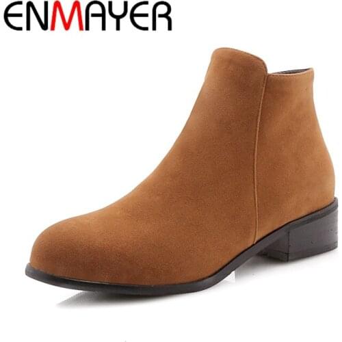 ENMAYER Female Denim Knight boots Metal pointed-toe High heel women Ankle boots Warm Autumn Winter footwear boots shoes CR1487