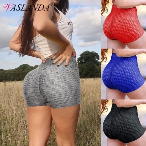 Women Sport Shorts Ruched Butt Lifting Workout Shorts High Waist Fitness Leggings Gym Textured Leggings Summer Beach Shorts