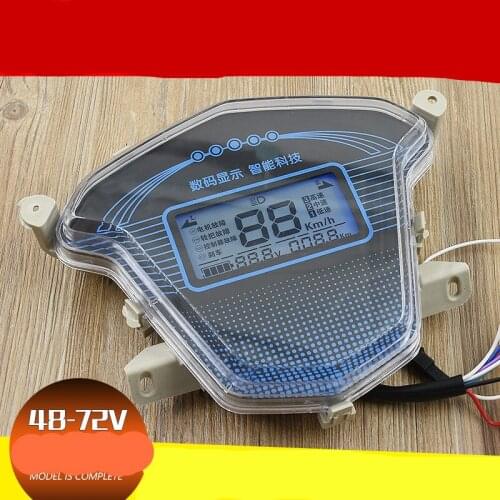 LCD Meter for Electric Vehicle Digital Display Voltage Speed Mileage Accessories 48-72v Kilometer Meter