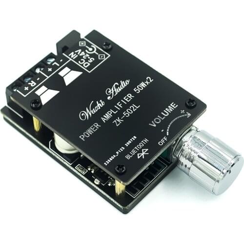 ZK-502L MINI Bluetooth 5.0 DC 5-24V Wireless Audio Digital Power amplifier Stereo board 50Wx2 Bluetooth Amp Amplificador