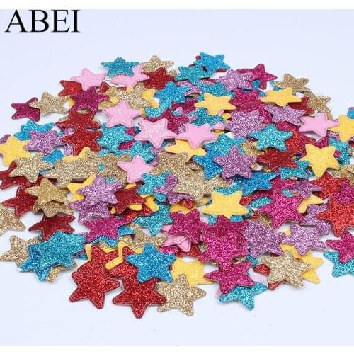 100pcs/lot 22mm Mix Colors Glitter Star Patch for Scrapbook Ablum Wedding Candy Box Gift Bag Decorative Ornaments Small DIY Pads