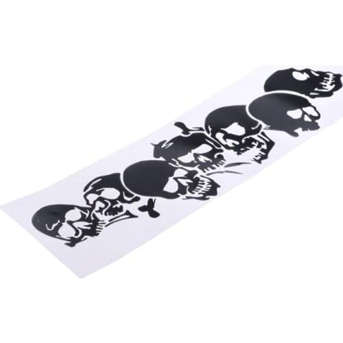 22.8*6.7CM SKULL Vinyl Car Stickers Motorcycle Decals Car Styling Accessories Fashion Black/Silver