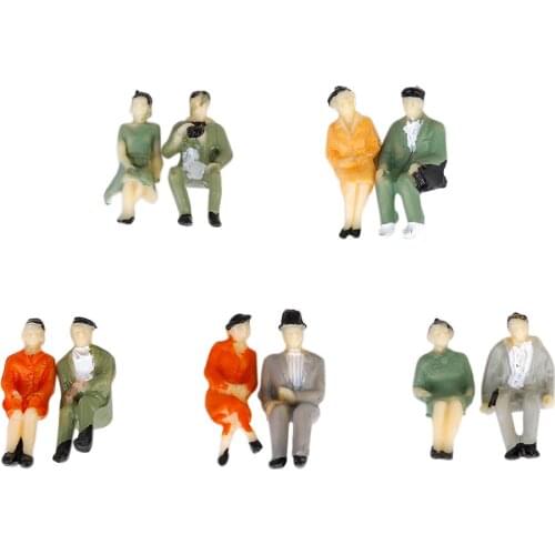 24 Lot 1/87 Scale Painted Model Train Park Street Passenger People-Seated Seated People Passangers Figures Scale HO P87-12