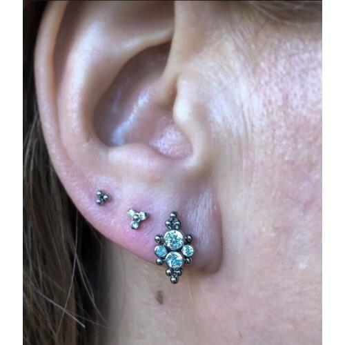 3pcs/set Hot Sale Surgical Steel 16G Internal Thread Labret ring tragus daith conch cartilage helix earring piercing jewelry