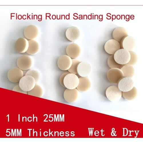 30 Pcs Flocking Round Disc Sanding Sponge Sandpaper 1 Inch 25mm 600-1200 Grit for Polishing & Grinding Power Tools Accessories
