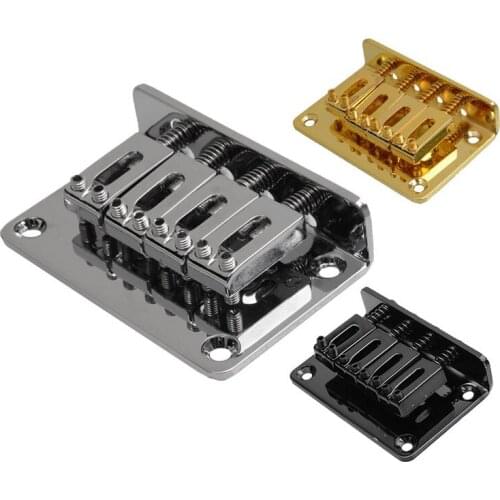 4 String Box Fixed Guitar Bridge Strings through body 60*38.5mm Tailpiece Black/Gold/Chrome