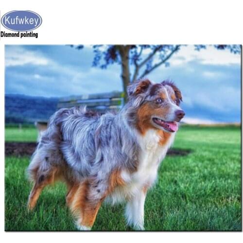 Diamond Painting Dog Australian Shepherd 5d diy Handmade Full Square round diamonds Picture Of Rhinestone Diamond Embroidery pet