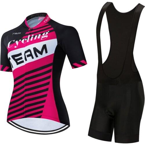 Free Shipping Women Cycling Uniform 2021 Summer Bike Jersey Set Bib Shorts Suits Female Bicycle Clothes Cycle Clothing MTB Dress
