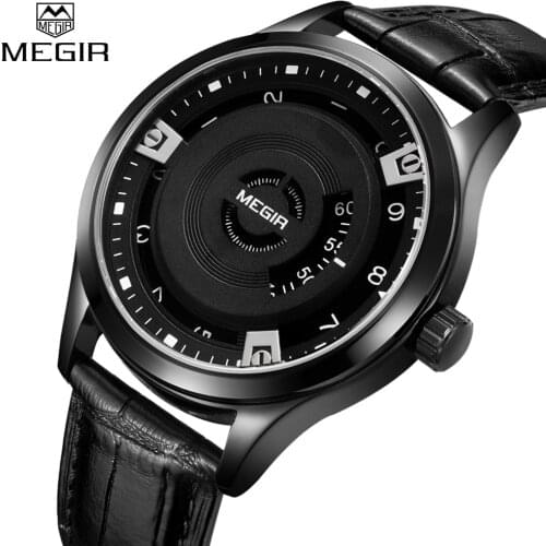 MEGIR Fashion Casual Quartz Mens Watches Military Army Sport Genuine Leather Top Brand Luxury Clock Men Watch Relogio Masculino