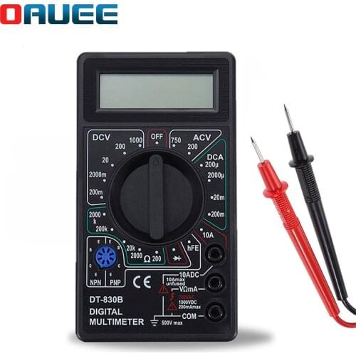 LCD Digital Multimeter AC/DC 750/1000V Digital Mini Handheld Multimeter for Voltmeter Ammeter Ohm Tester Meter With Probe