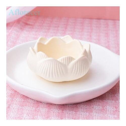 Lotus shape Silicone Mold candle holder storage box ashtray silicone mold Aroma Gypsum Mold