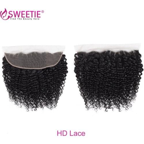 Sweetie Lace Frontal Closure Brazilian Remy Hair Kinky Curly 13x4 with Baby Hair 100% Human Hair Free Part Free Shipping