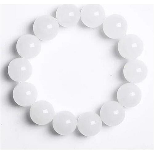 Fine jewelry 6-12mmHetian jade white jade road link bracelet. with Certified free shipping