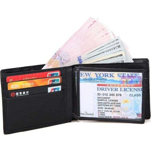J.M.D Top Quality 100% Genuine Leather Black Men Wallets Vintage Formal Card Holder Purse For Business Men 8145A