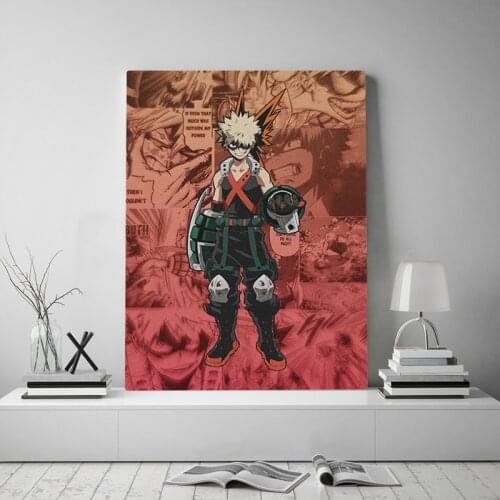 Katsuki Bakugo My Hero Academia anime Framed Wooden Frame Canvas poster Painting wall Art decor Study Home Decoration Prints