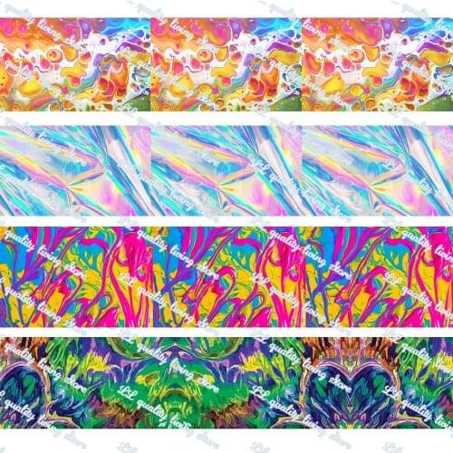 16-75mm Magic Color Printed Grosgrain Ribbon/16mm Printed Elastic Foe Ribbons DIY Hair Bows Sewing Webbing 50 Yards